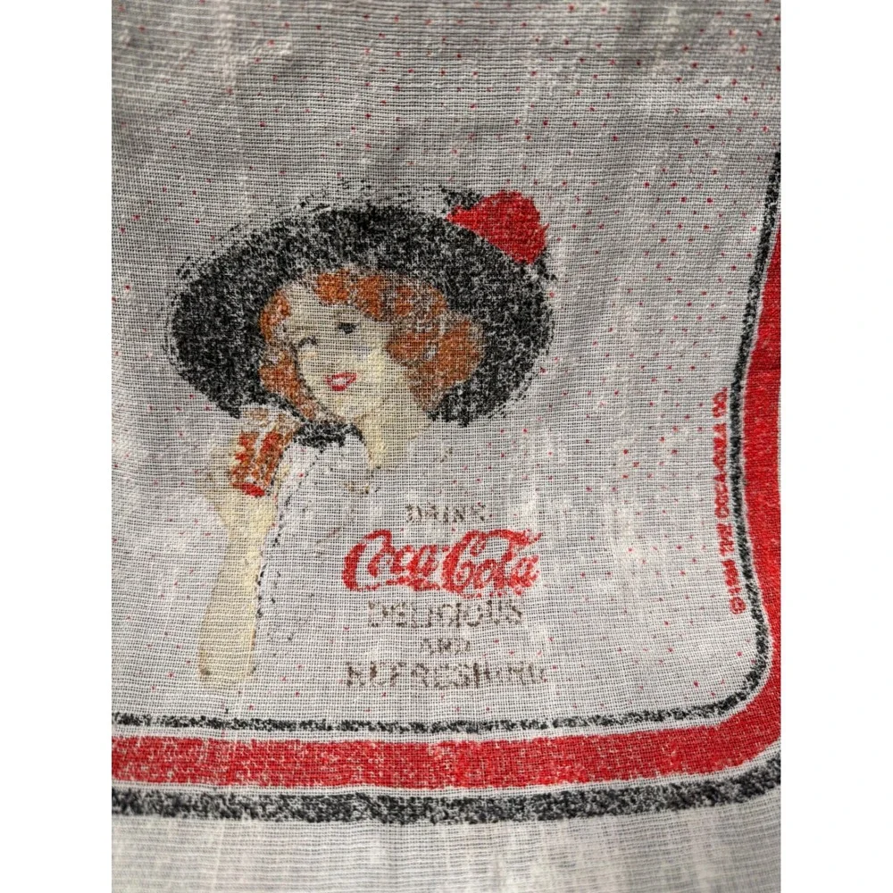 Coca-Cola Collectible Set Metal Bottle Cap Sign Vintage Tea Towel and Magnet